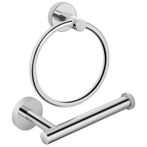Stainless Steel Bathroom Towel and Paper Holder Set