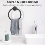 Matte Black Stainless Steel Towel Holder Ring