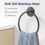 Matte Black Stainless Steel Towel Ring Holder