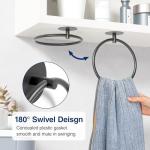Matte Black Stainless Steel Towel Ring Holder