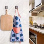 Set of 2 Silver Self-Adhesive Towel Hooks