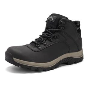 Men's Waterproof Hiking Boots - Black Mid-Top