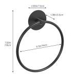 Matte Black Stainless Steel Towel Ring Holder