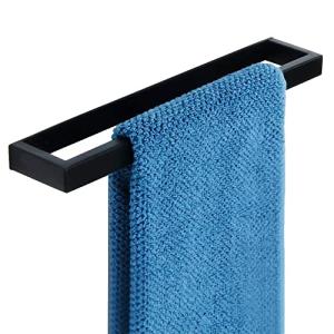 Black Self-Adhesive Bathroom Towel Holder Ring