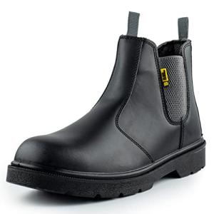 Men's Black Chelsea Steel Toe Work Boots
