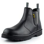 Men's Black Chelsea Steel Toe Work Boots
