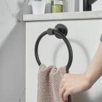 Matte Black Stainless Steel Towel Holder Ring