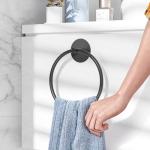 Matte Black Stainless Steel Towel Ring Holder