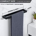 Black Self-Adhesive Bathroom Towel Holder Ring