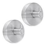 Silver Stainless Steel Suction Cup Hooks - 2 Pack