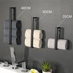 Black Self-Adhesive Bathroom Towel Holder Ring