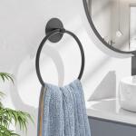 Matte Black Stainless Steel Towel Ring Holder