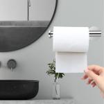 Stainless Steel Bathroom Towel and Paper Holder Set