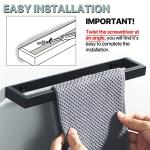 Black Self-Adhesive Bathroom Towel Holder Ring