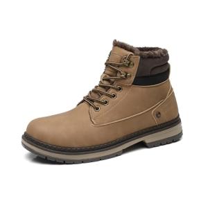 SANNAX Men's Warm Winter Snow Boots - Brown