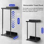 Wall-Mounted Adjustable Towel Rack, No Drilling