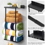 Wall-Mounted Adjustable Towel Rack, No Drilling