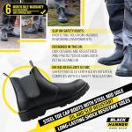 Men's Black Chelsea Steel Toe Work Boots