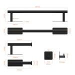 Black Bathroom Accessories Set with Holder and Hook