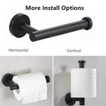 Matte Black Toilet Roll Holder and Towel Ring Set