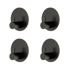 Black Self-Adhesive Hooks for Towel Storage