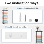 Wall-Mounted Adjustable Towel Rack, No Drilling