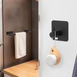 Black Bathroom Accessories Set with Holder and Hook