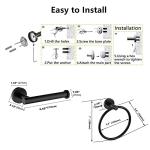 Matte Black Toilet Roll Holder and Towel Ring Set