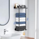 Wall-Mounted Adjustable Towel Rack, No Drilling