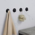 Black Self-Adhesive Hooks for Towel Storage