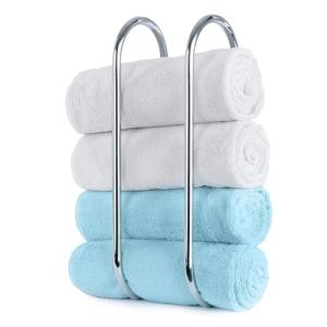 Chrome Wall Mounted Towel Rail Storage Rack