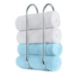 Chrome Wall Mounted Towel Rail Storage Rack