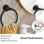 Matte Black Toilet Roll Holder and Towel Ring Set