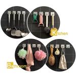 Stainless Steel Self-Adhesive Hooks - 4 Pack