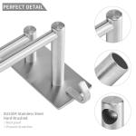 Self-Adhesive Stainless Steel Towel Rack with Hooks