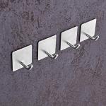 Stainless Steel Self-Adhesive Hooks - 4 Pack