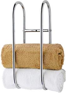 Modern Chrome Wall-Mounted Towel Rack Organizer