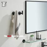 Matte Black Stainless Steel Towel Hooks - 2 Pack