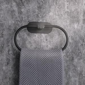 Black Self-Adhesive Towel Rail for Bathrooms