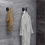 Matte Black Stainless Steel Towel Hooks - 2 Pack