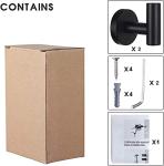 Matte Black Stainless Steel Towel Hooks - 2 Pack