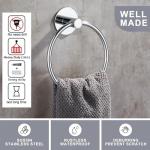 Wall-Mounted No-Drill Chrome Towel Ring