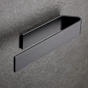 Matt Black Self-Adhesive Towel Rail - 22 cm