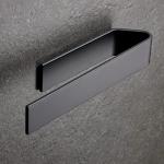 Matt Black Self-Adhesive Towel Rail - 22 cm