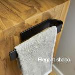 Matt Black Self-Adhesive Towel Rail - 22 cm