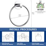 Wall-Mounted No-Drill Chrome Towel Ring