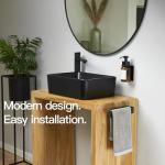 Matt Black Self-Adhesive Towel Rail - 22 cm