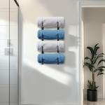 4-Tier Wall-Mounted Towel Rack Storage Organizer