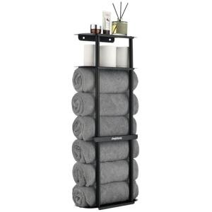 Matte Black Wall-Mounted Bathroom Towel Rack