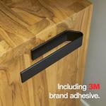 Matt Black Self-Adhesive Towel Rail - 22 cm
